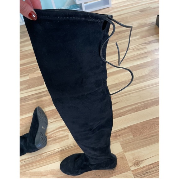 Black suede over the knee boots - Picture 4 of 4